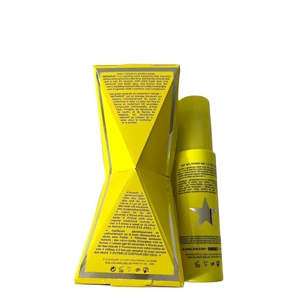 GLAMGLOW BNIB Facial Mask InstaMud 60-Second Pore-Refining Treatment 1.7 Oz